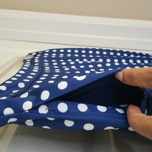 Lucy Paris Womens Wide Leg Blue White Polka Dot Pants Size Extra Large - Picture 4 of 13